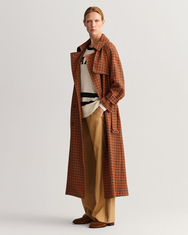 Karierter Trenchcoat
