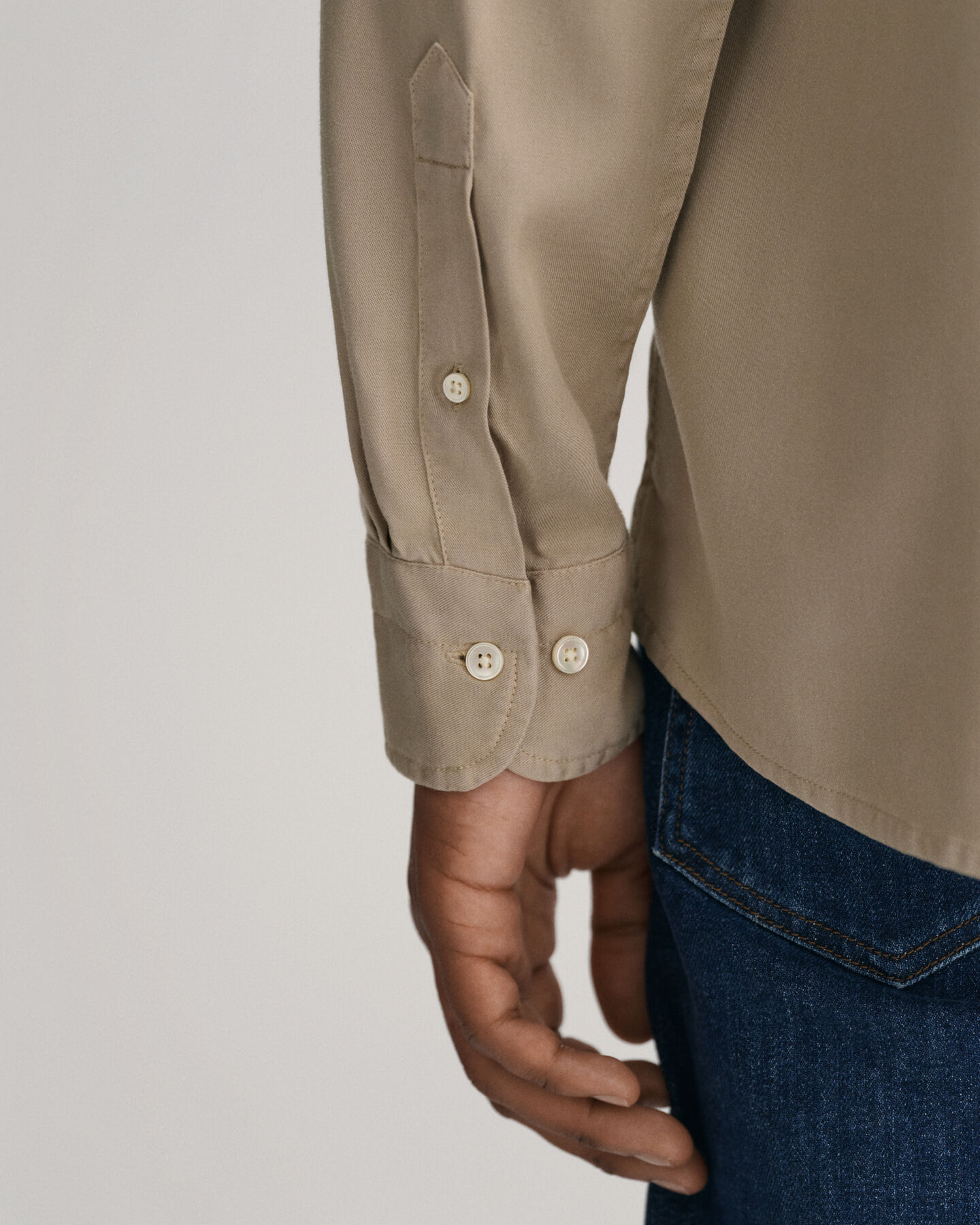 Regular Fit Lyocell Hemd in St&uuml;ckf&auml;rbung