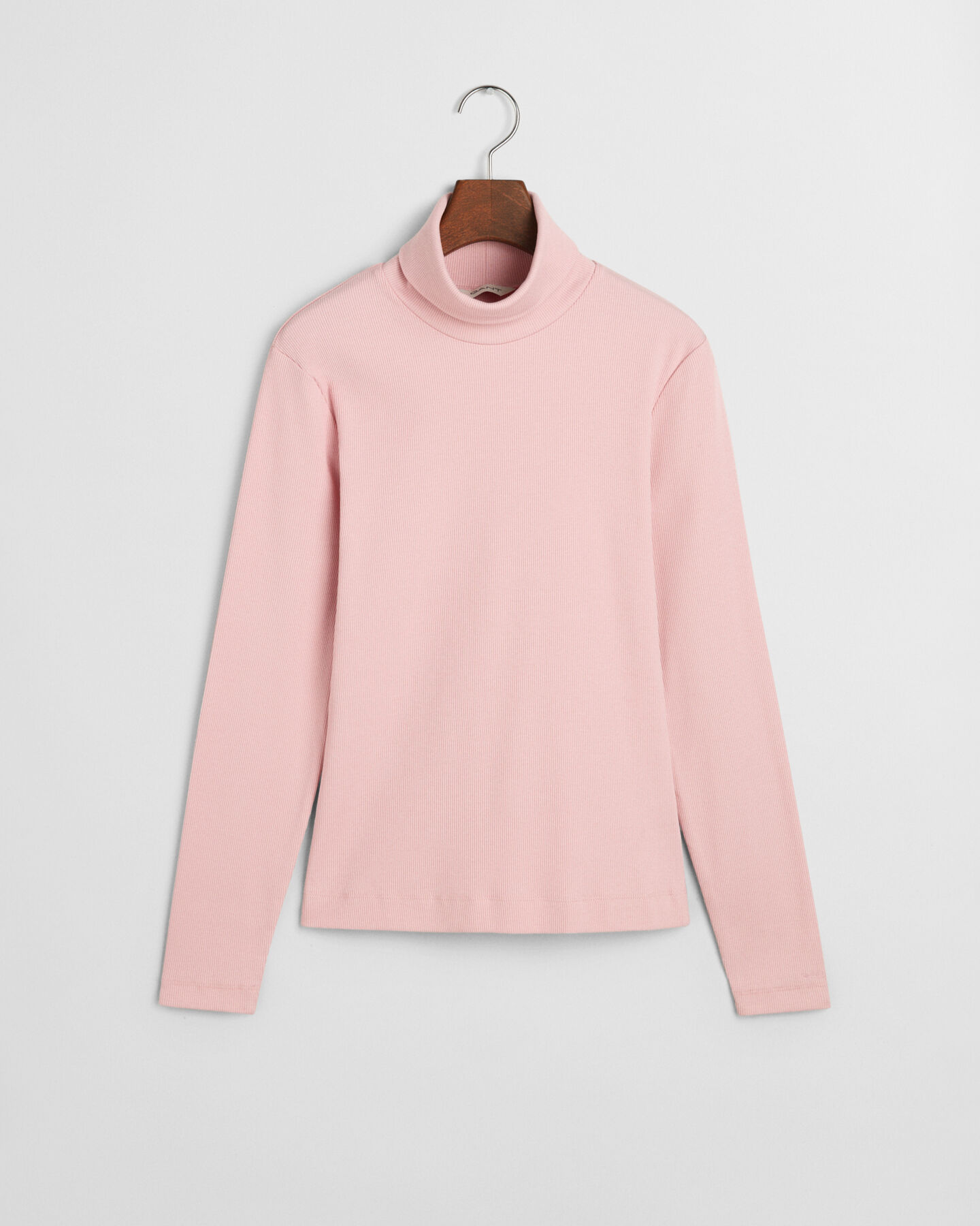 Geripptes Langarm-Rollkragenshirt