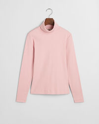 Geripptes Langarm-Rollkragenshirt