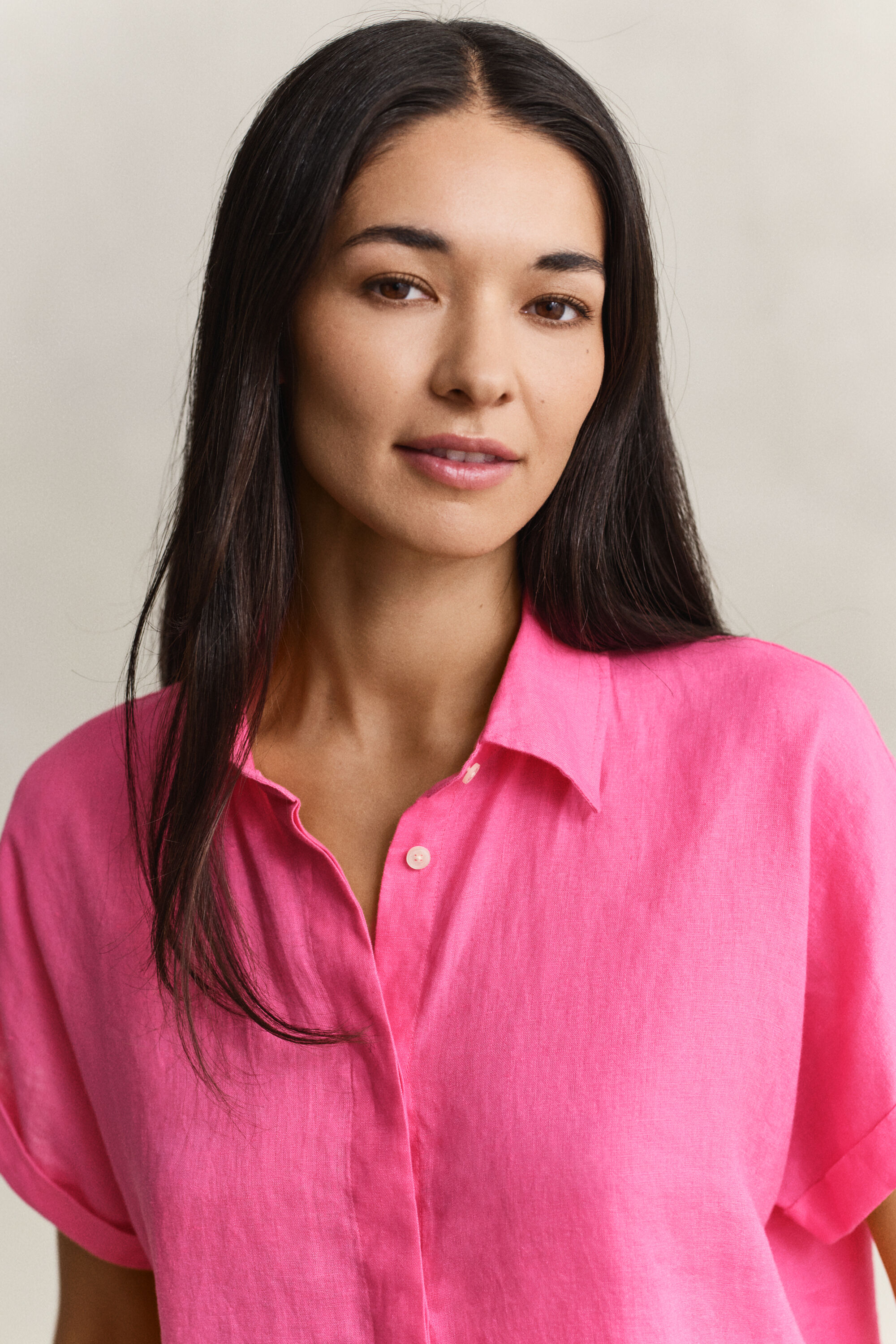 Leinenbluse mit Flügelärmeln