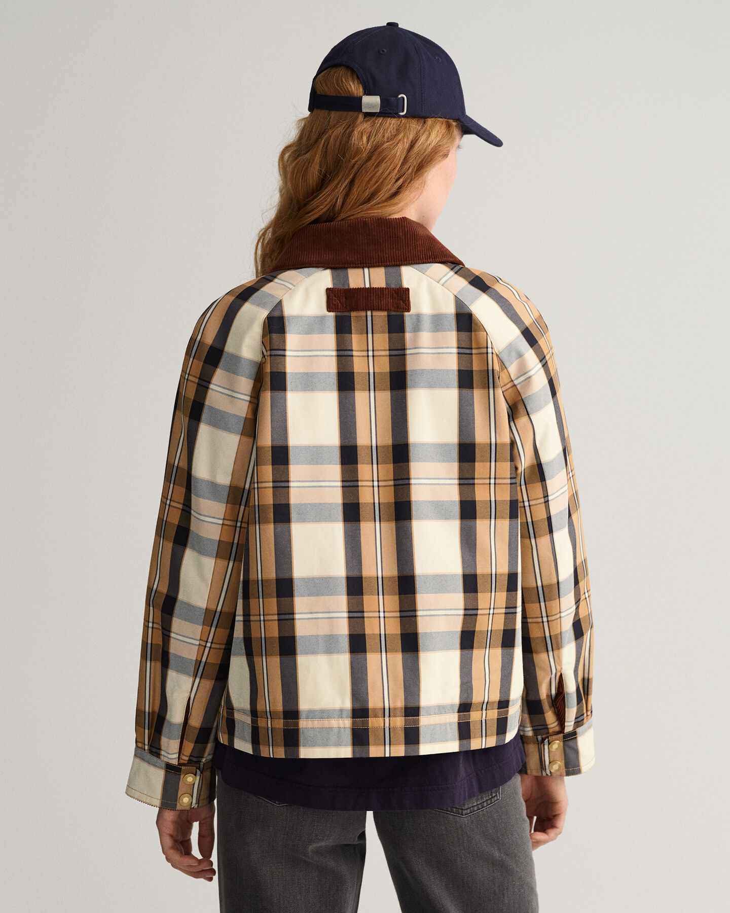 Verkürzte Jacke mit Karomuster