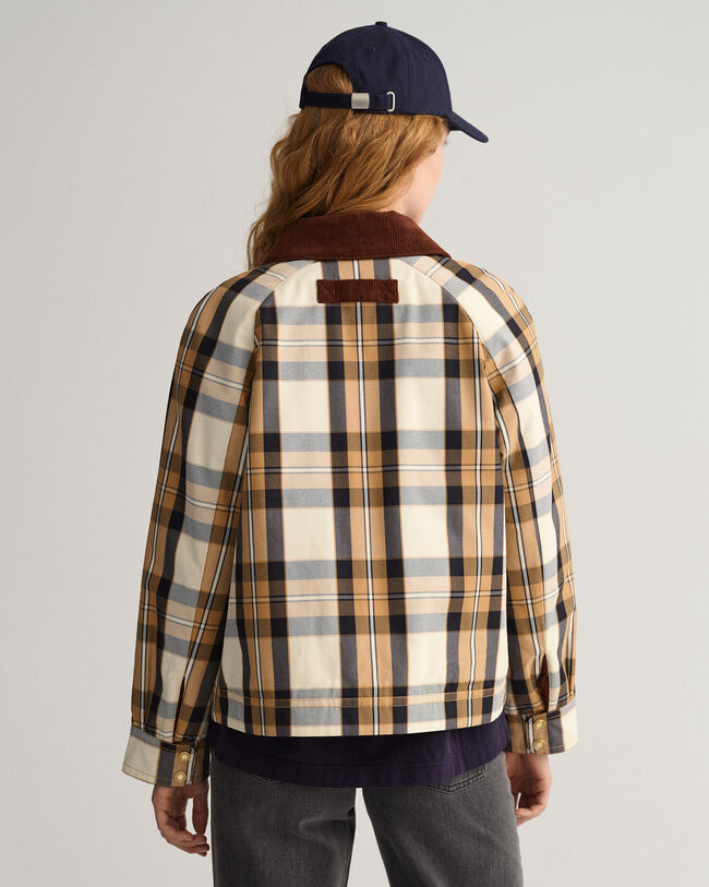 Verkürzte Jacke mit Karomuster