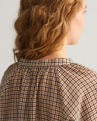 Baumwoll Seiden Bluse mit Karomuster