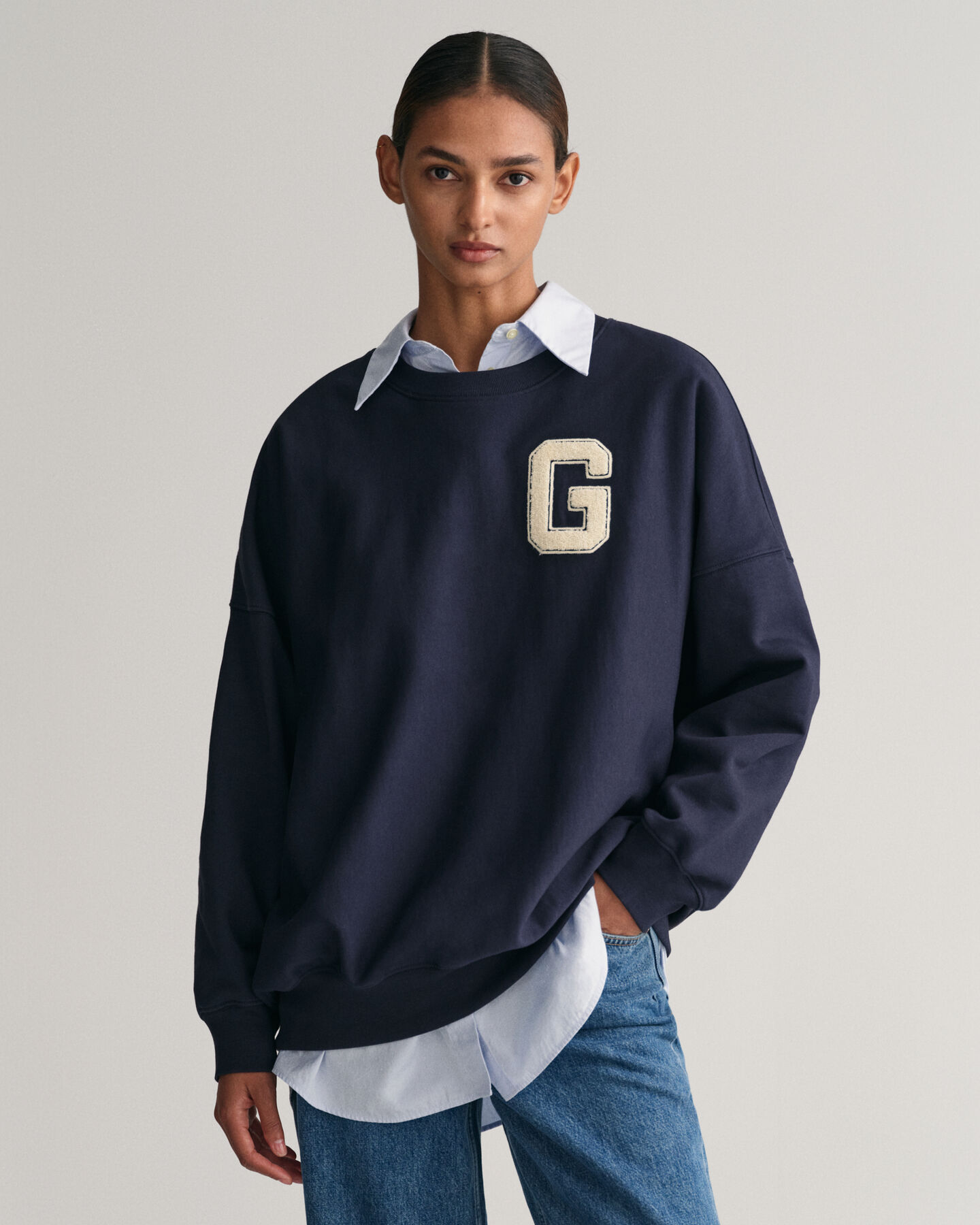 Oversized G Rundhals-Sweatshirt