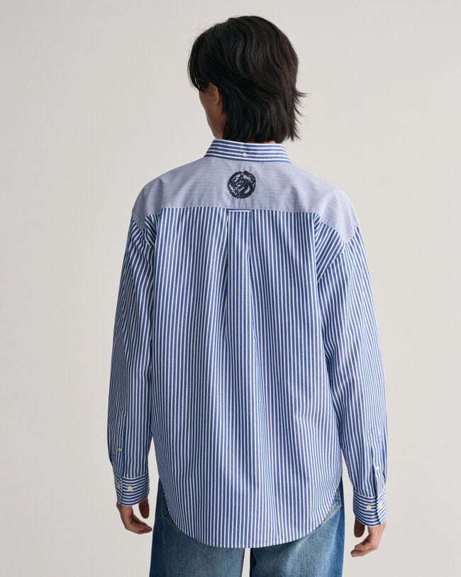 Relaxed Fit Dragon Crest Popeline Hemd