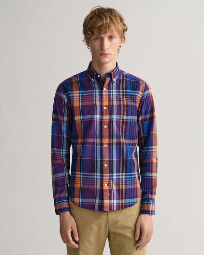 Farbenfrohes Regular Fit Madras-Hemd