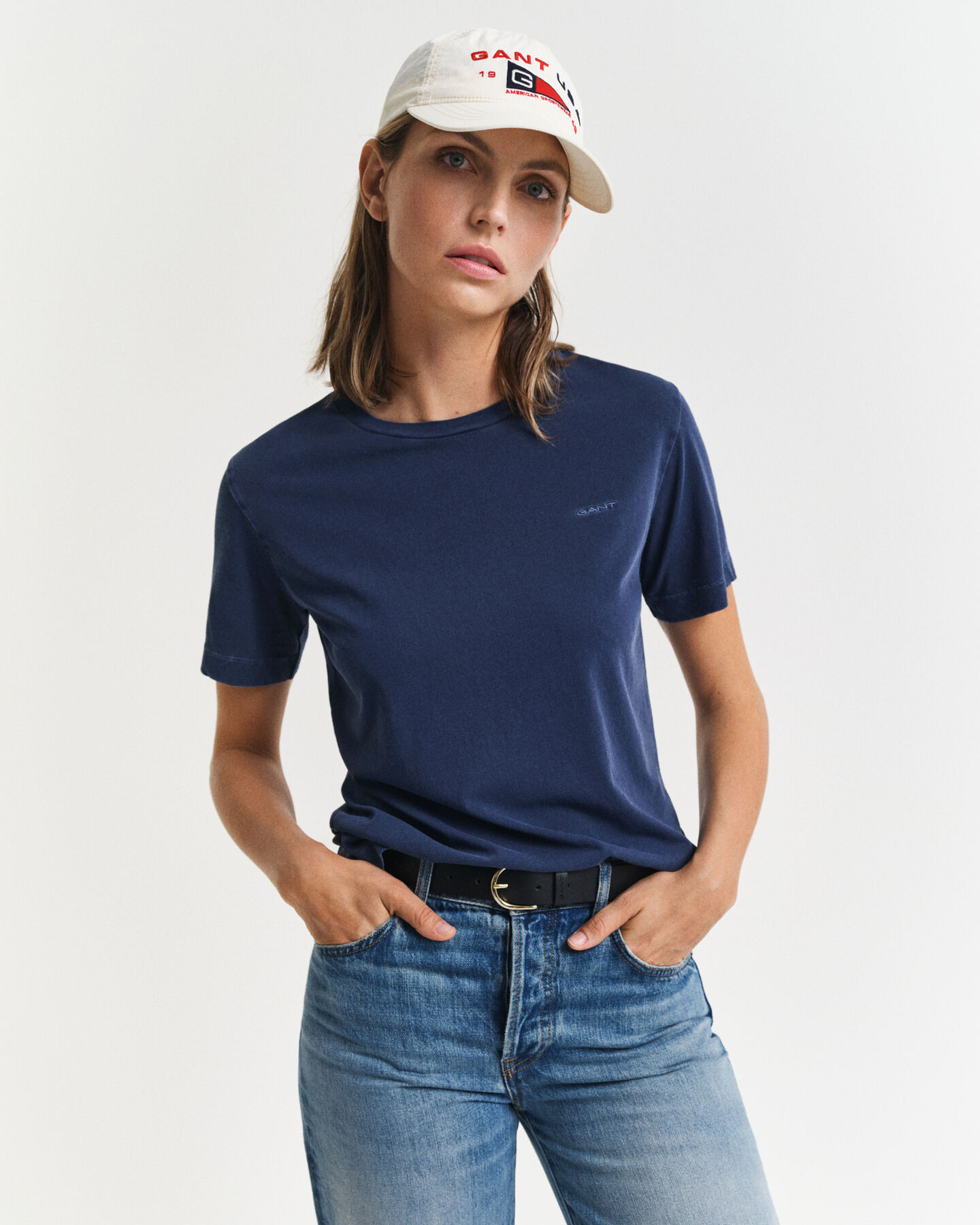 Sunfaded Rundhals-T-Shirt