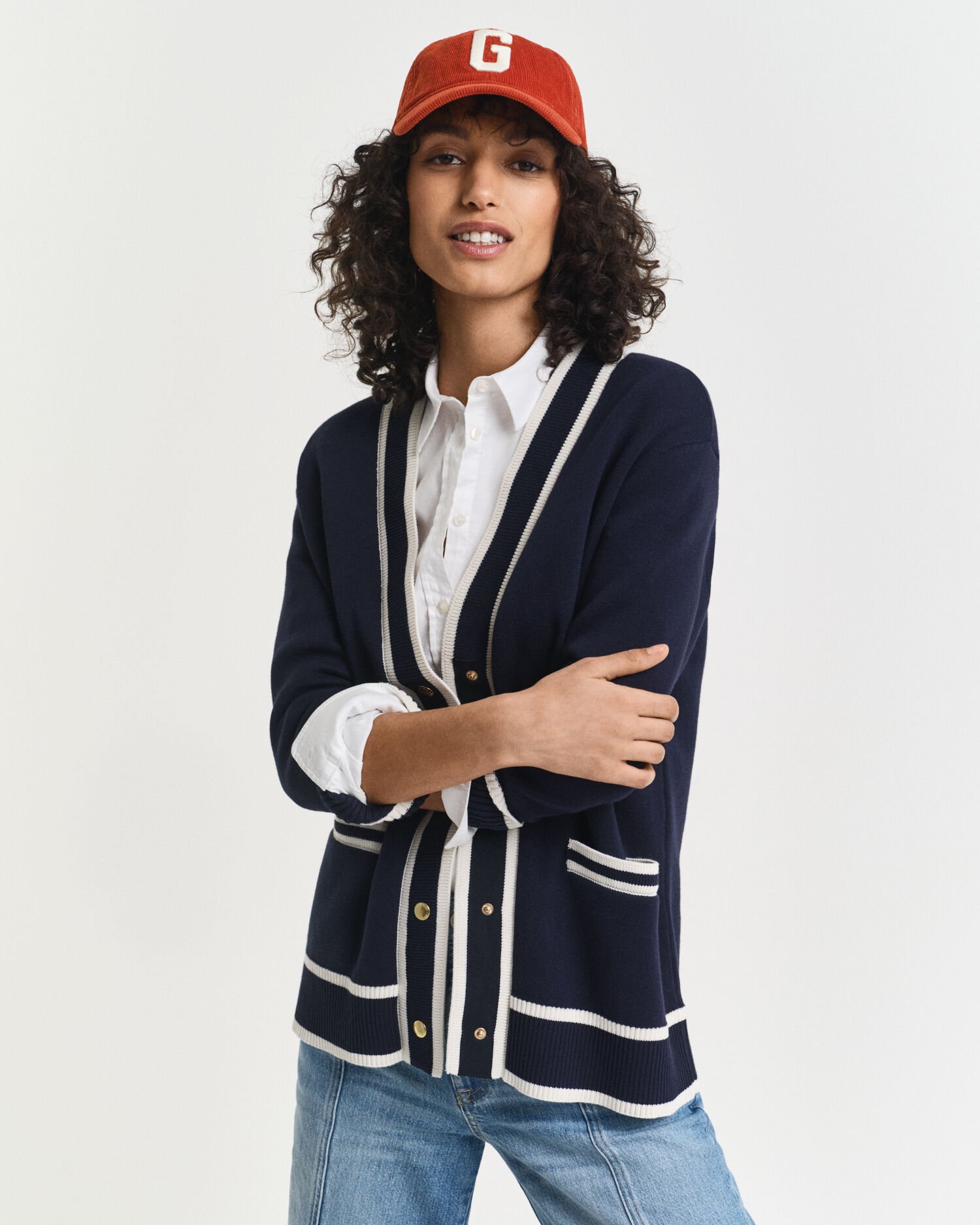 Cardigan en maille contrastante