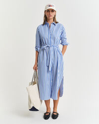 Popeline Hemdblusenkleid mit Streifen