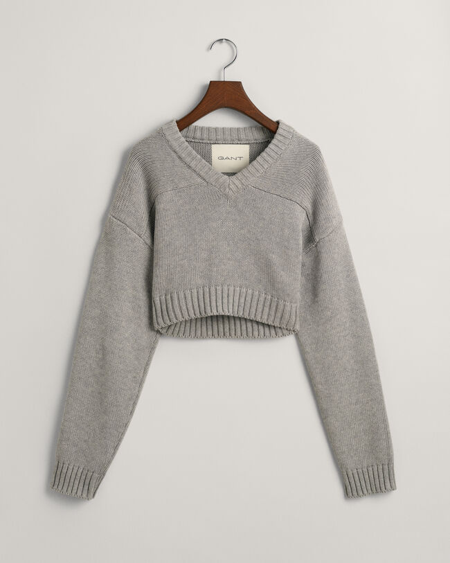Verk&uuml;rzter V-Neck Pullover