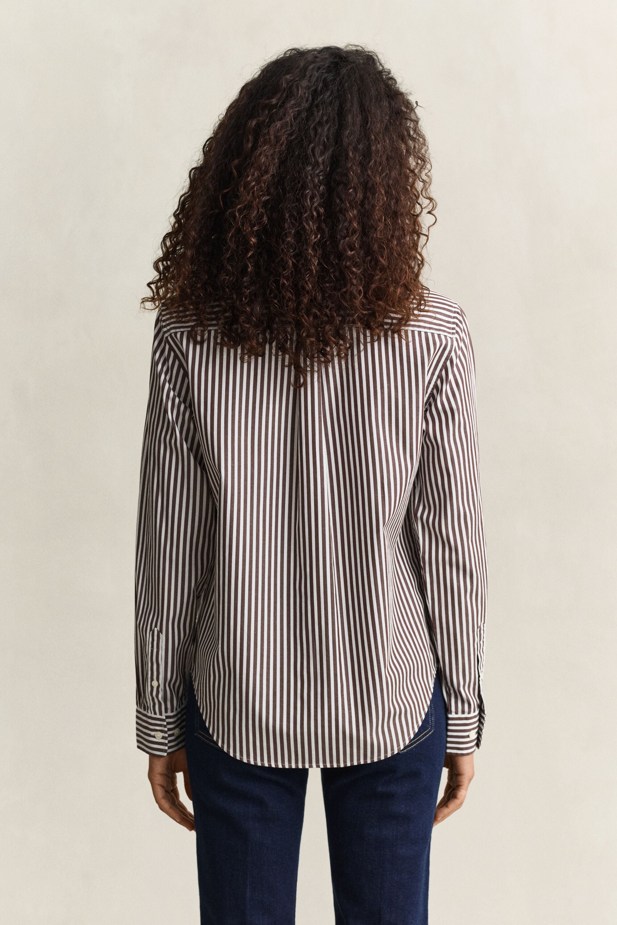 Popeline-Bluse im Regular Fit mit Streifen