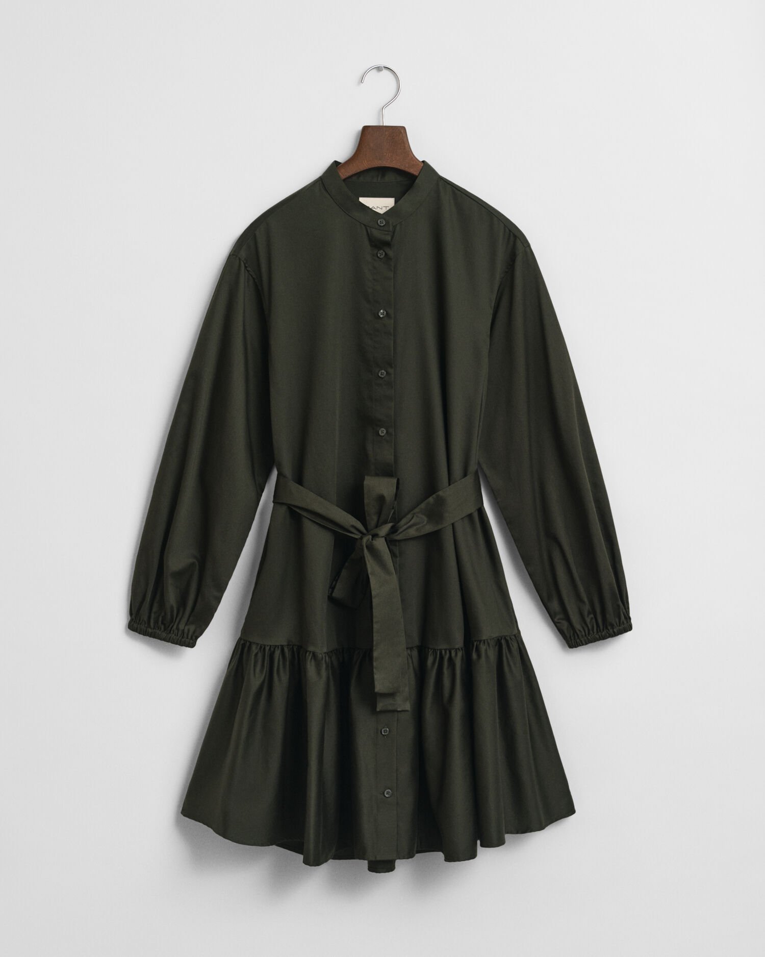 Cotton Satin Long Sleeve Dress