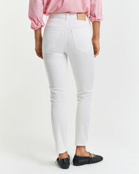 Slim Fit Cropped Jeans in Weiß