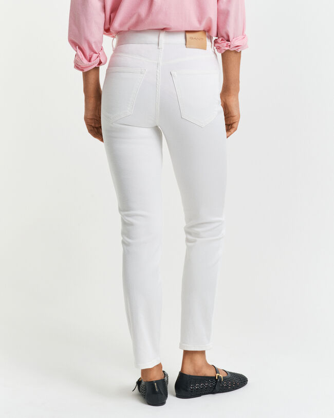 Slim Fit Cropped Jeans in Weiß