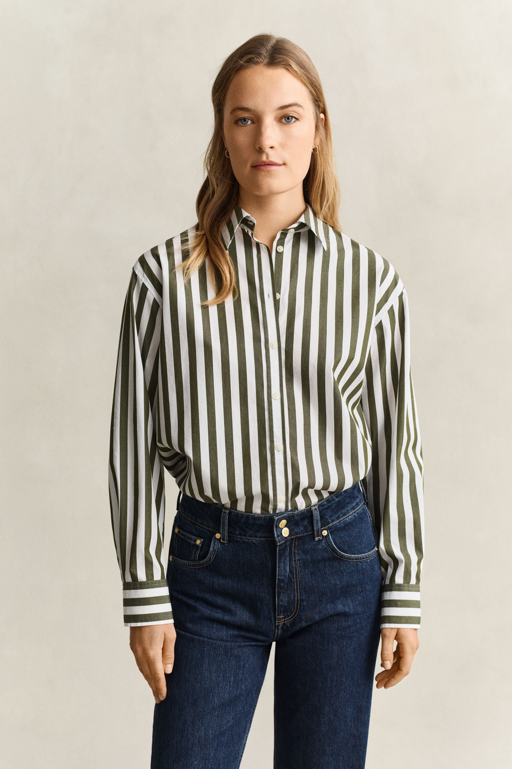 Camicia in popeline a righe relaxed