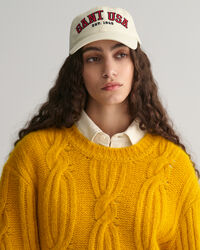 Furry Zopfstrick Rundhalspullover