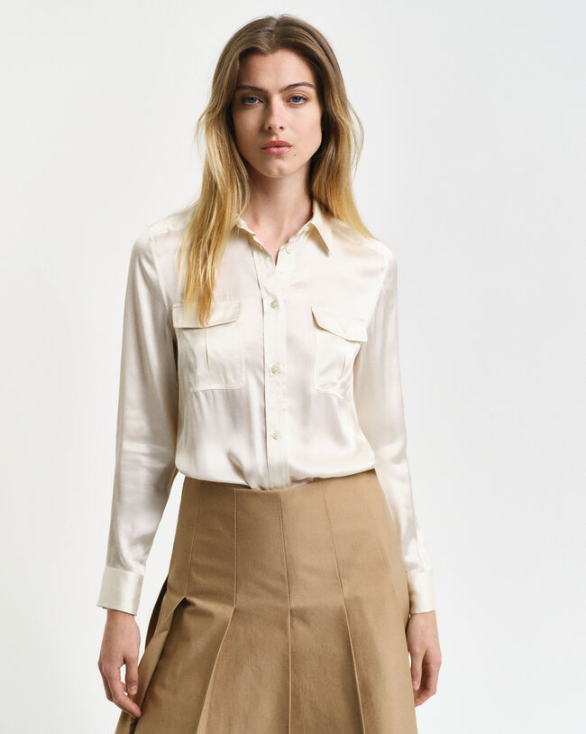 Regular Fit Bluse mit Tasche