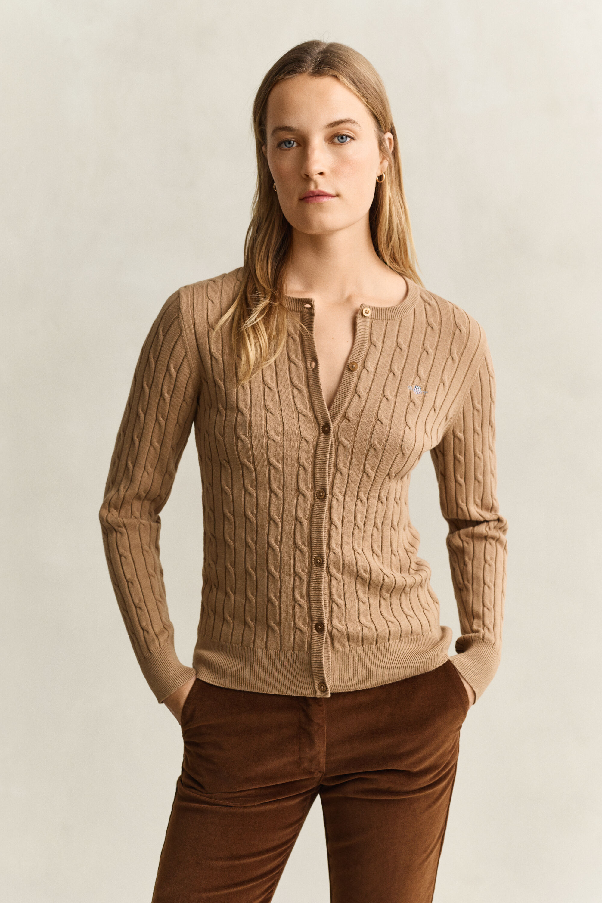 Cardigan en maille torsadée