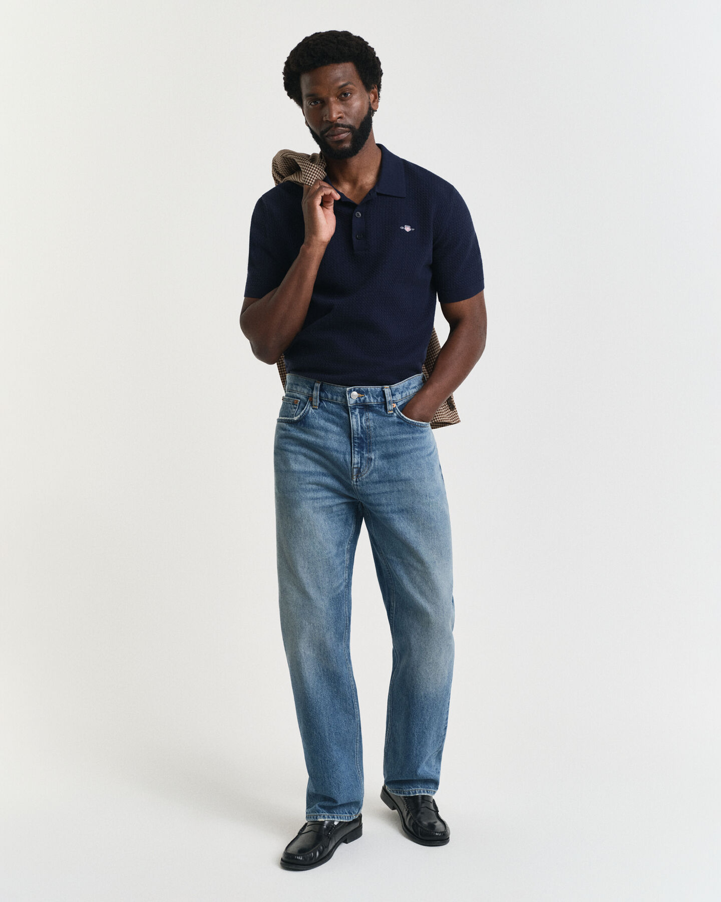 Poloshirt aus strukturierter Baumwolle