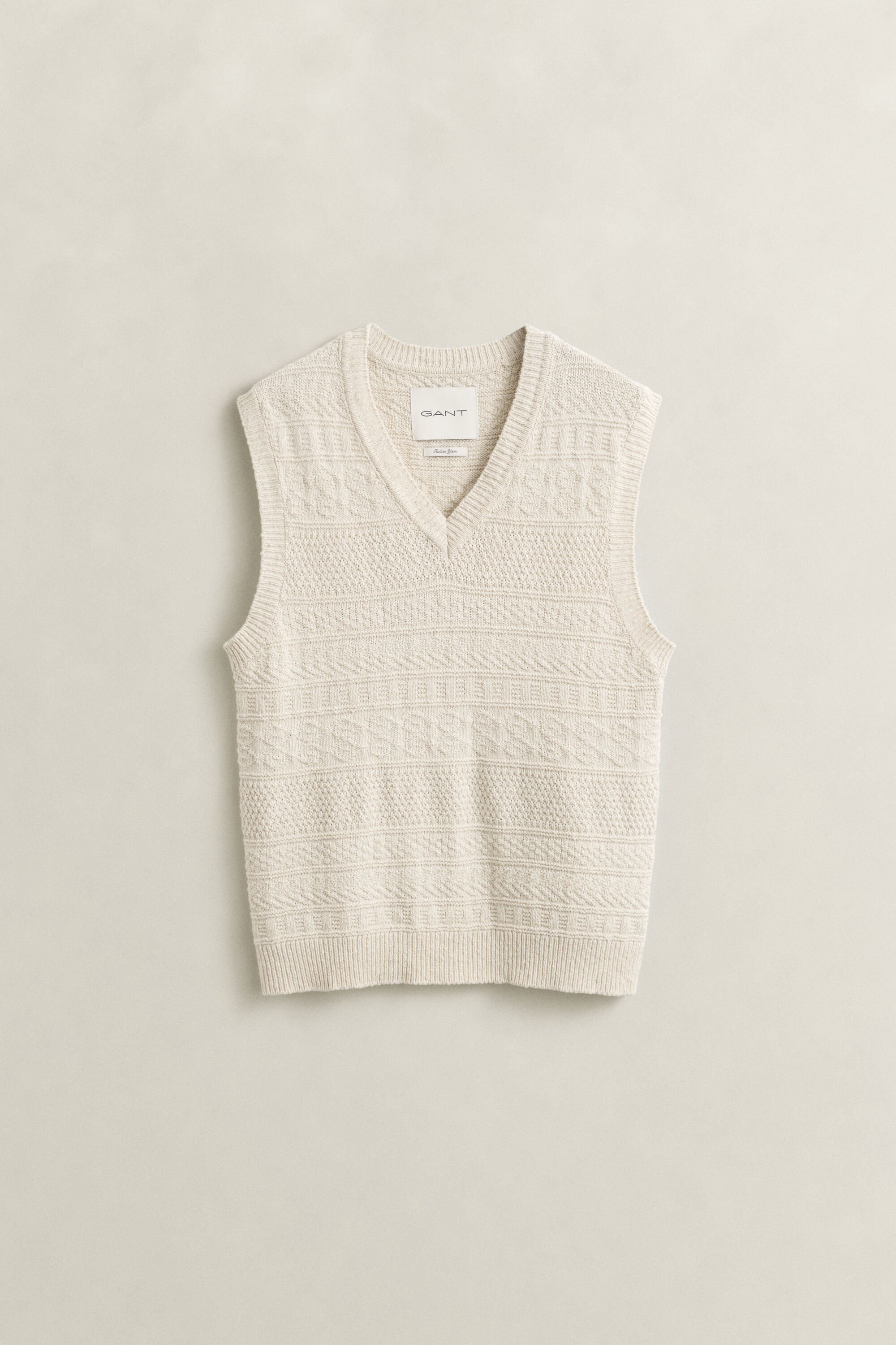 Textured Cotton Blend Vest