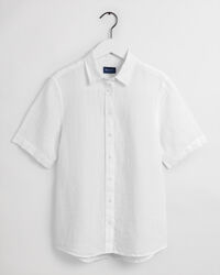 Leinen Chambray Kurzarm Bluse