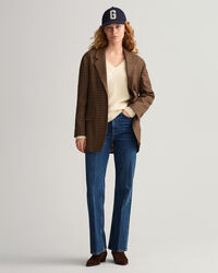 Gerippter V-Neck Pullover aus Baumwolle