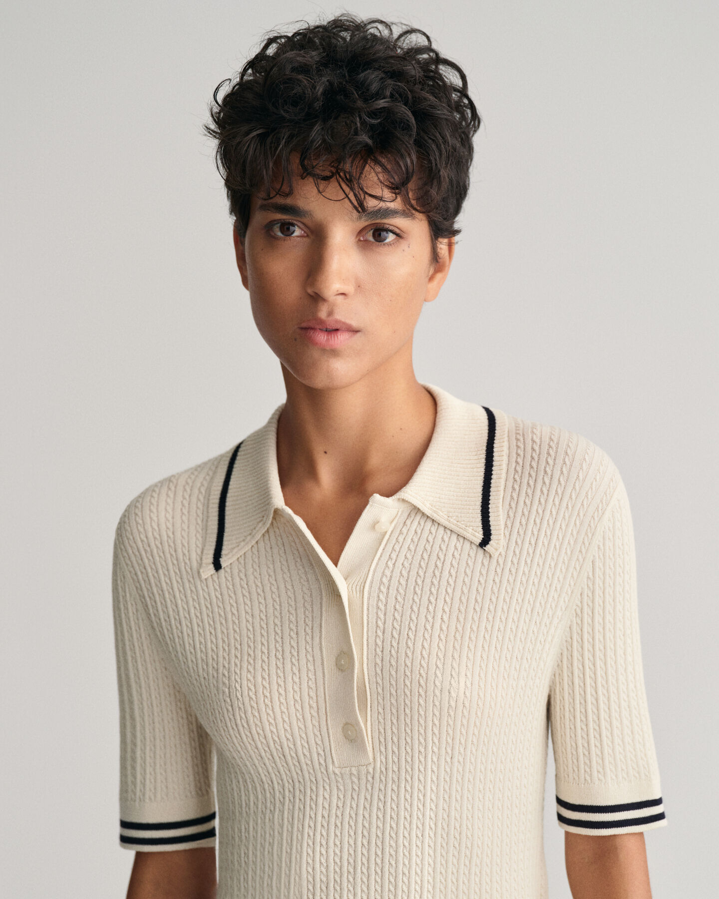 Mini Zopfstrick Polopullover