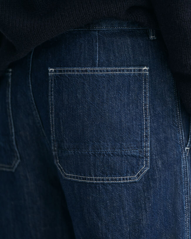 Relaxed Fit Jeans aus Baumwolle und Leinen