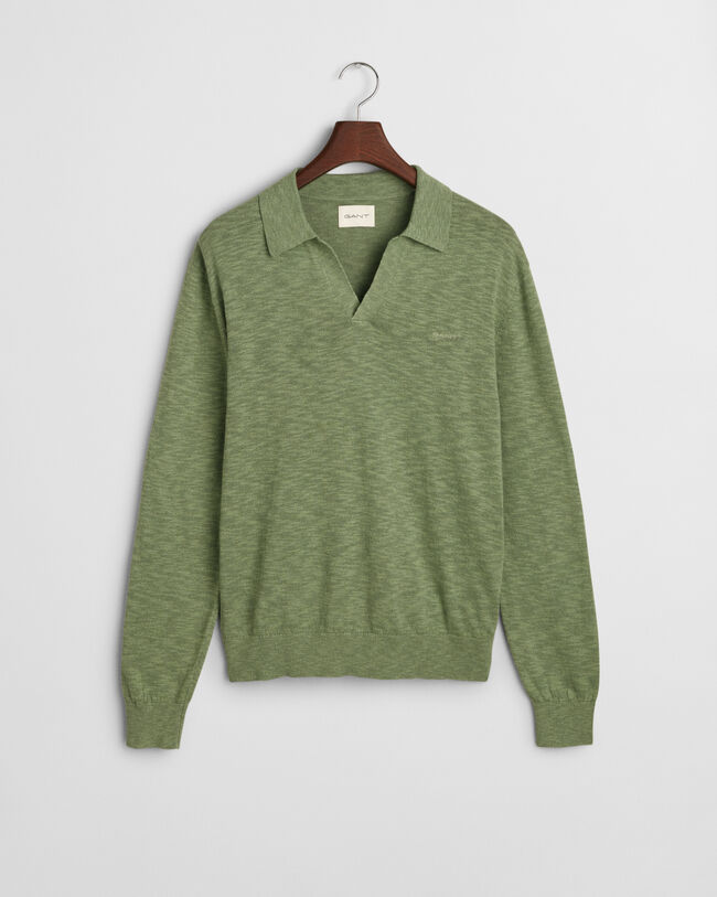 Polopullover aus Leinengemisch