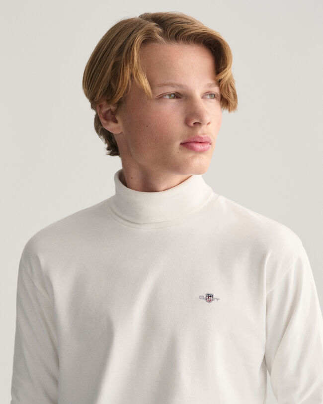 Teens Shield Stehkragen-Langarmshirt