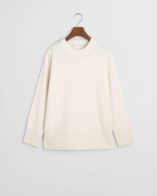 Herringbone Rundhalspullover mit Detail