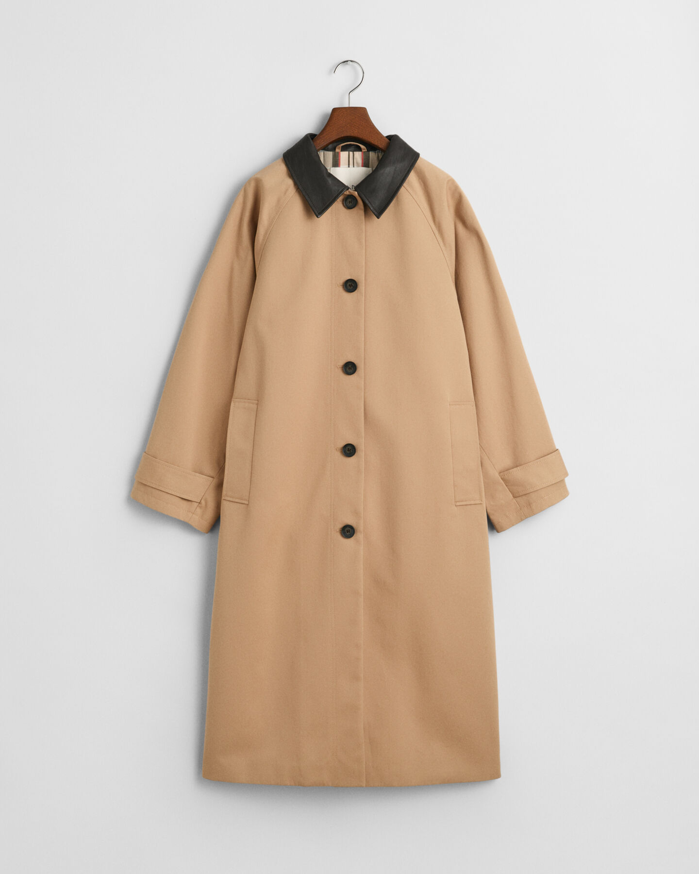 Kurzmantel mit Lederkragen