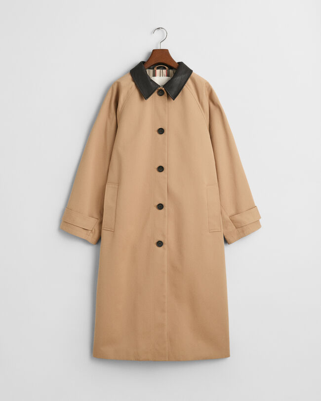 Kurzmantel mit Lederkragen