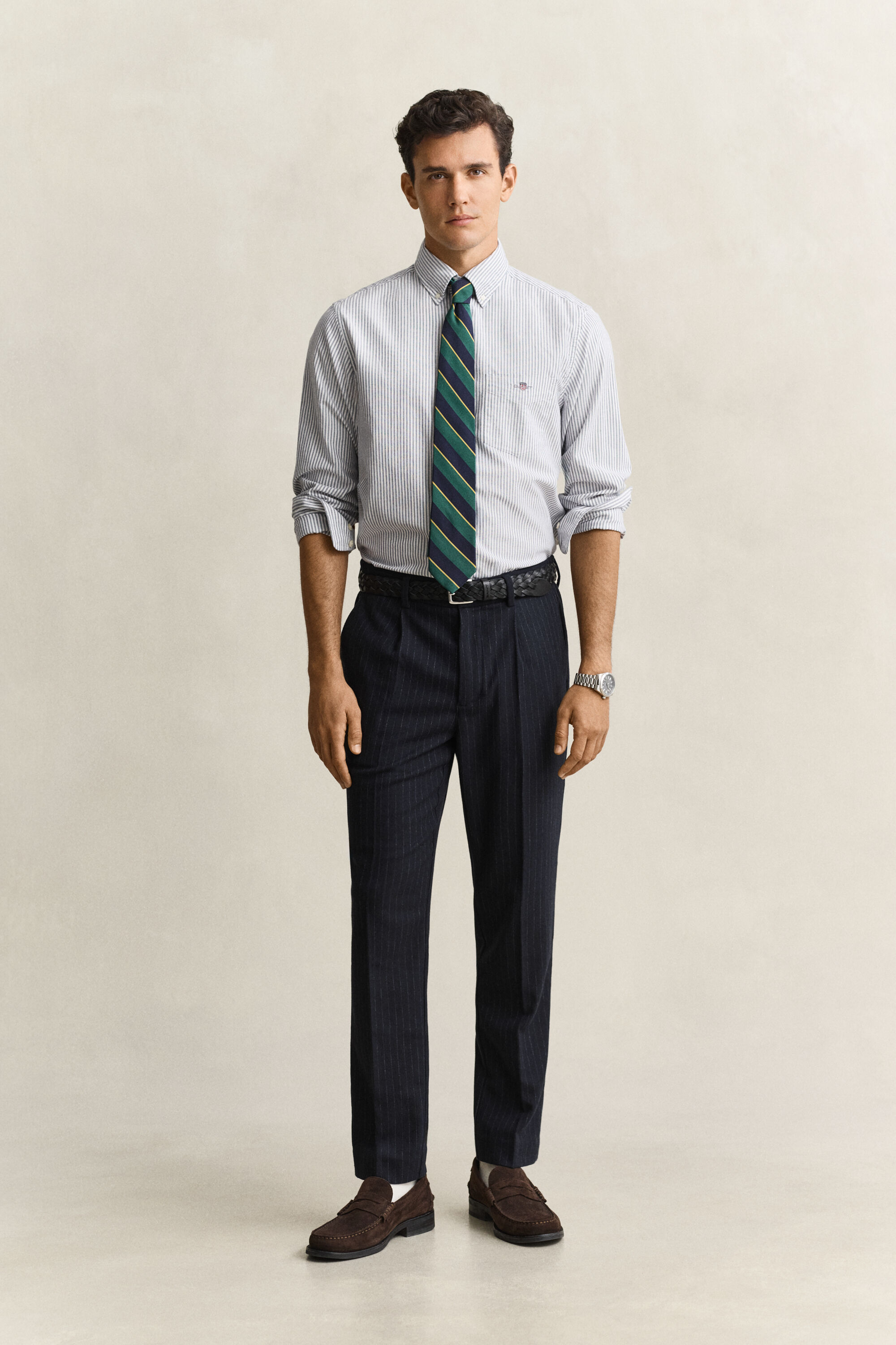Slim Fit Wollflanellhose
