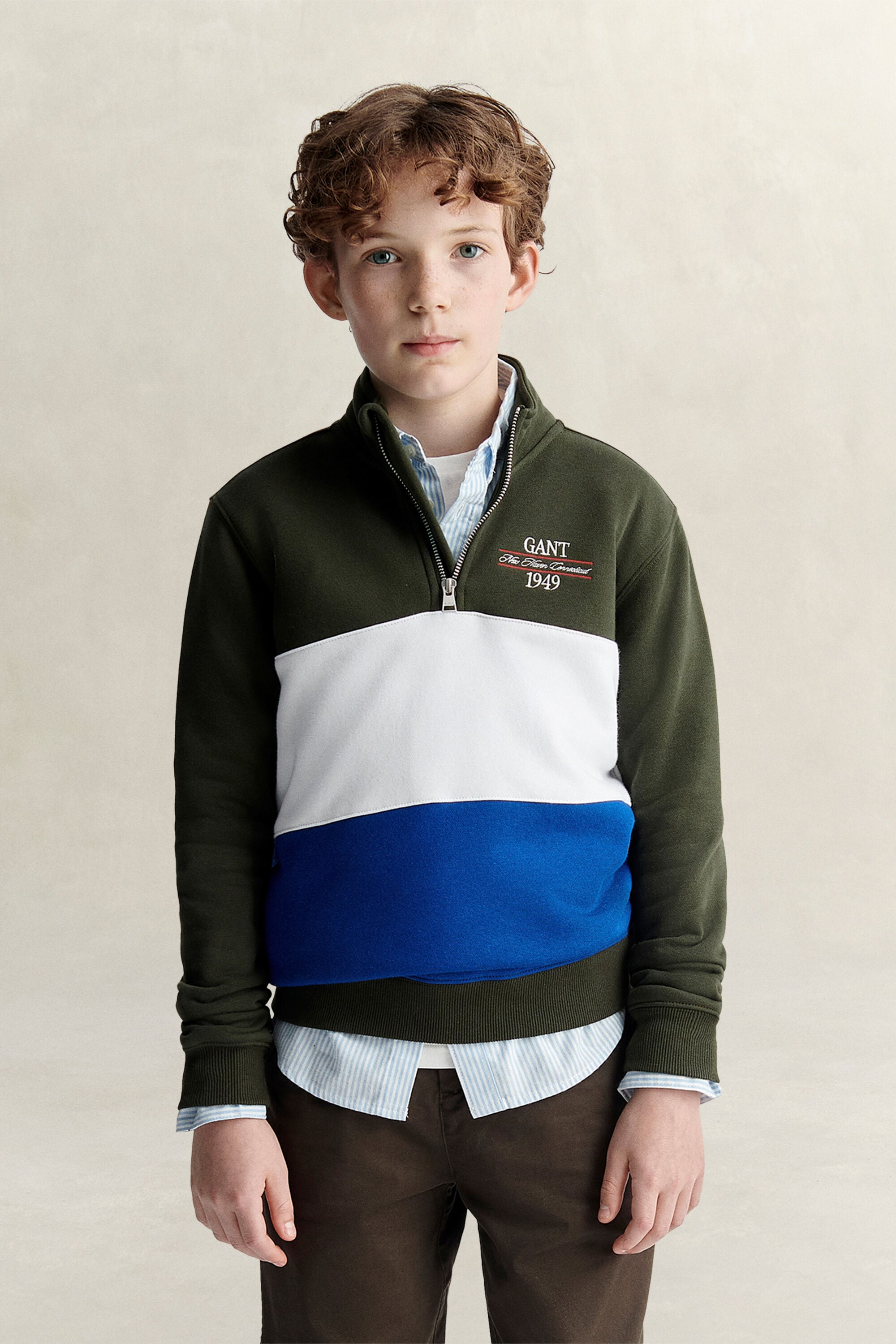Teen Boys Color Block Half-Zip Sweatshirt