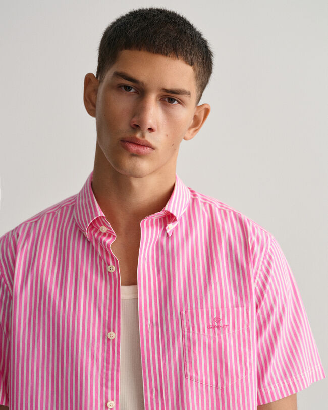 Regular Fit Broadcloth Kurzarmhemd mit Streifen