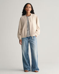 Bomberjacke aus Leinenmischung