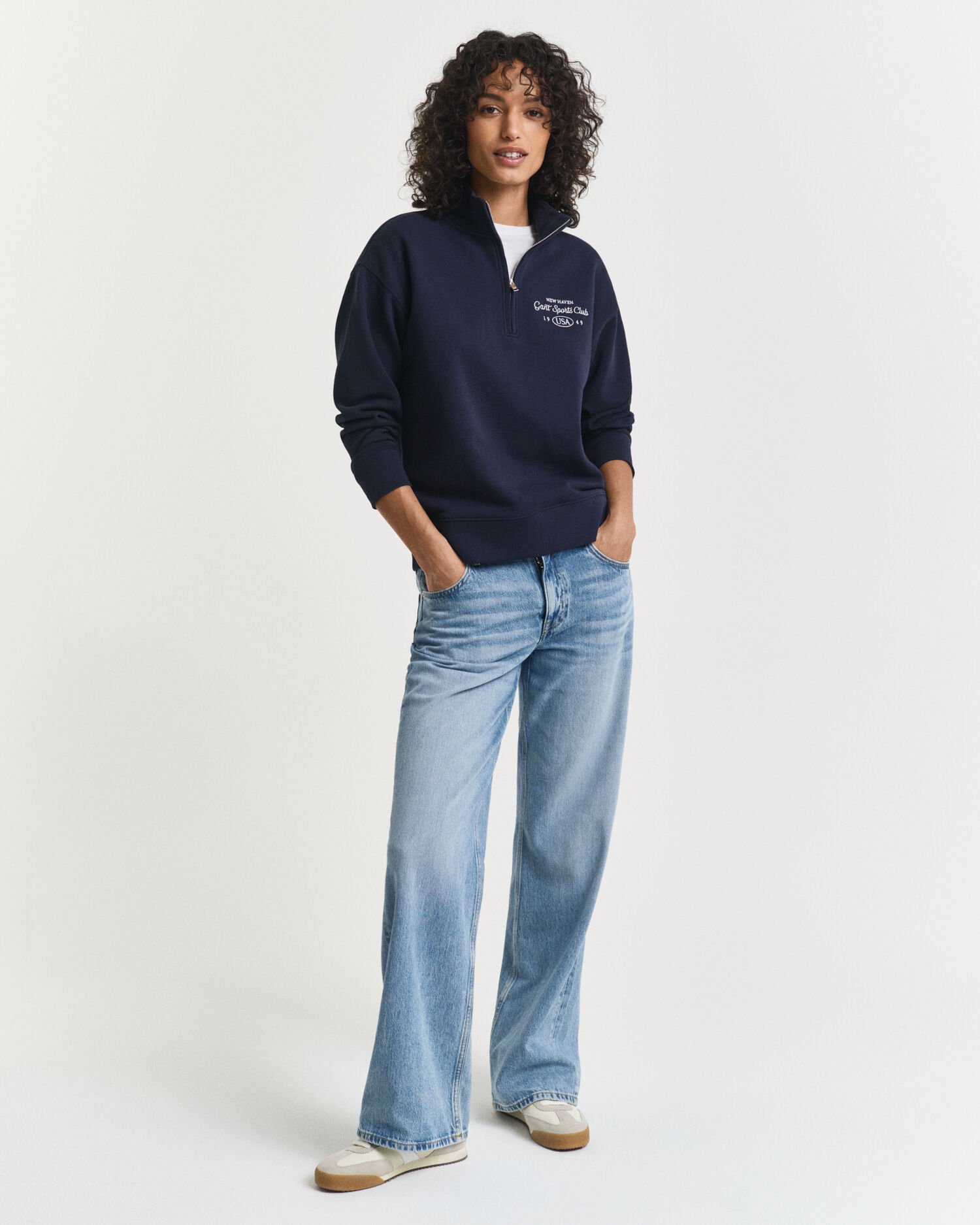 Felpa Graphic con zip corta