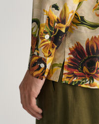 Relaxed Fit Seidenhemd mit Sonnenblumen-Print