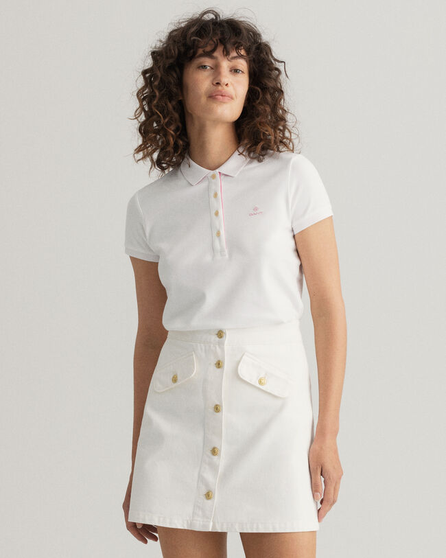 Piqu&eacute; Poloshirt mit Kontrastkragen