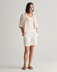 Relaxed Fit Leinenmix Pull-On Shorts