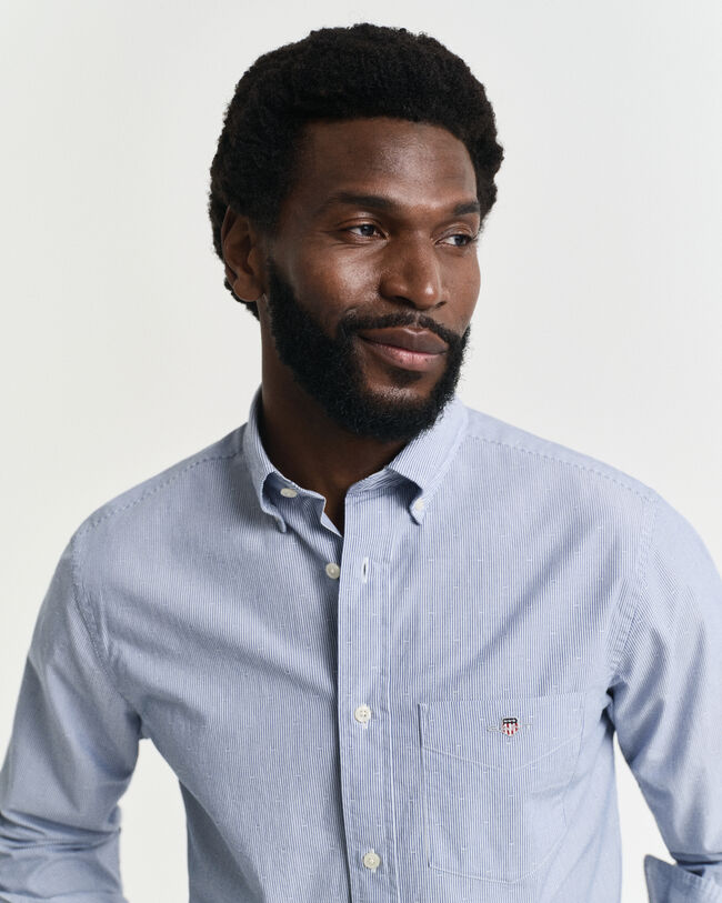 Regular Fit Dobby Dot Hemd mit Streifen