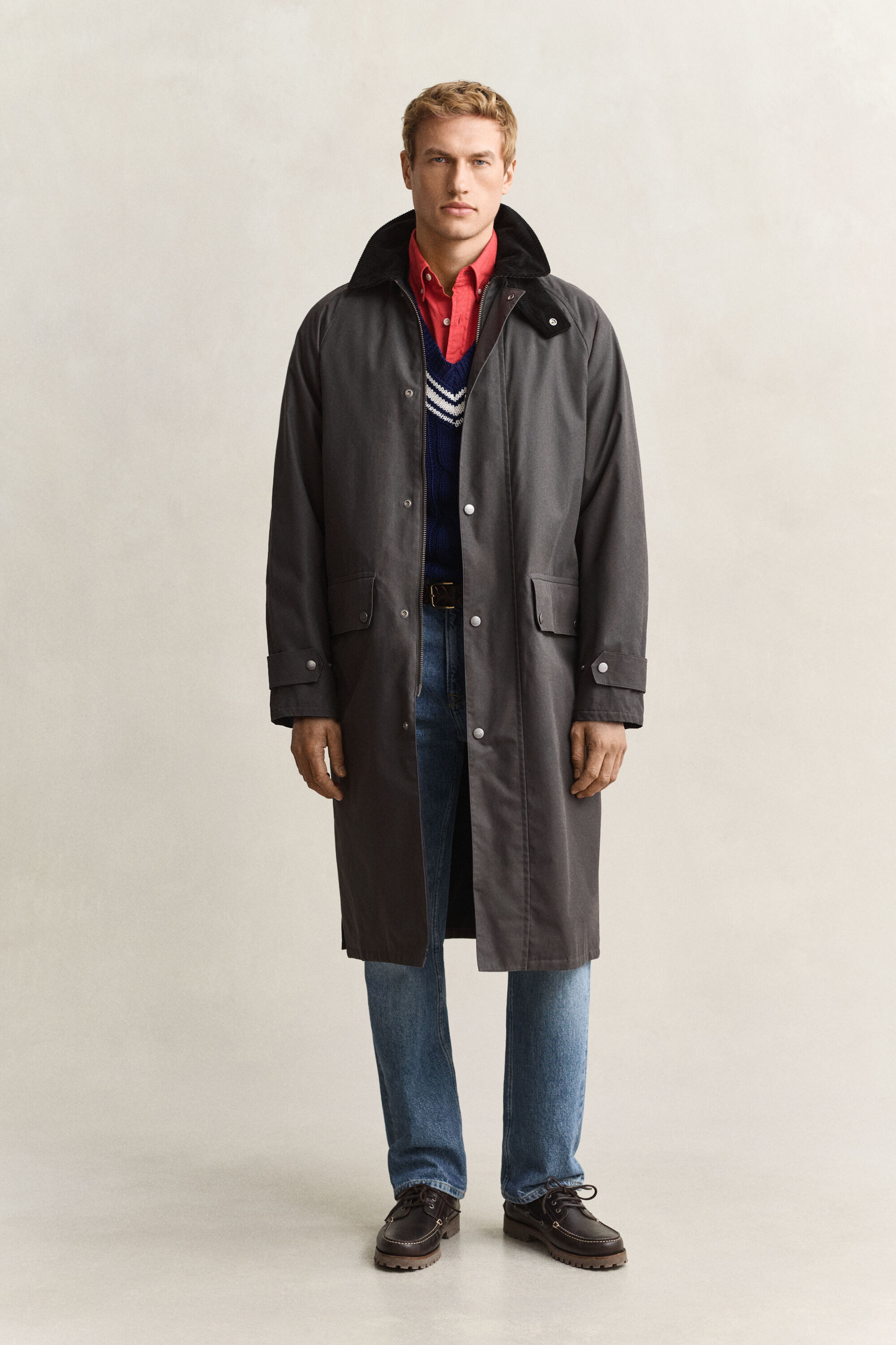 Cappotto classico in tessuto cerato