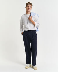 Regular Fit Leinen Hemd mit Streifen