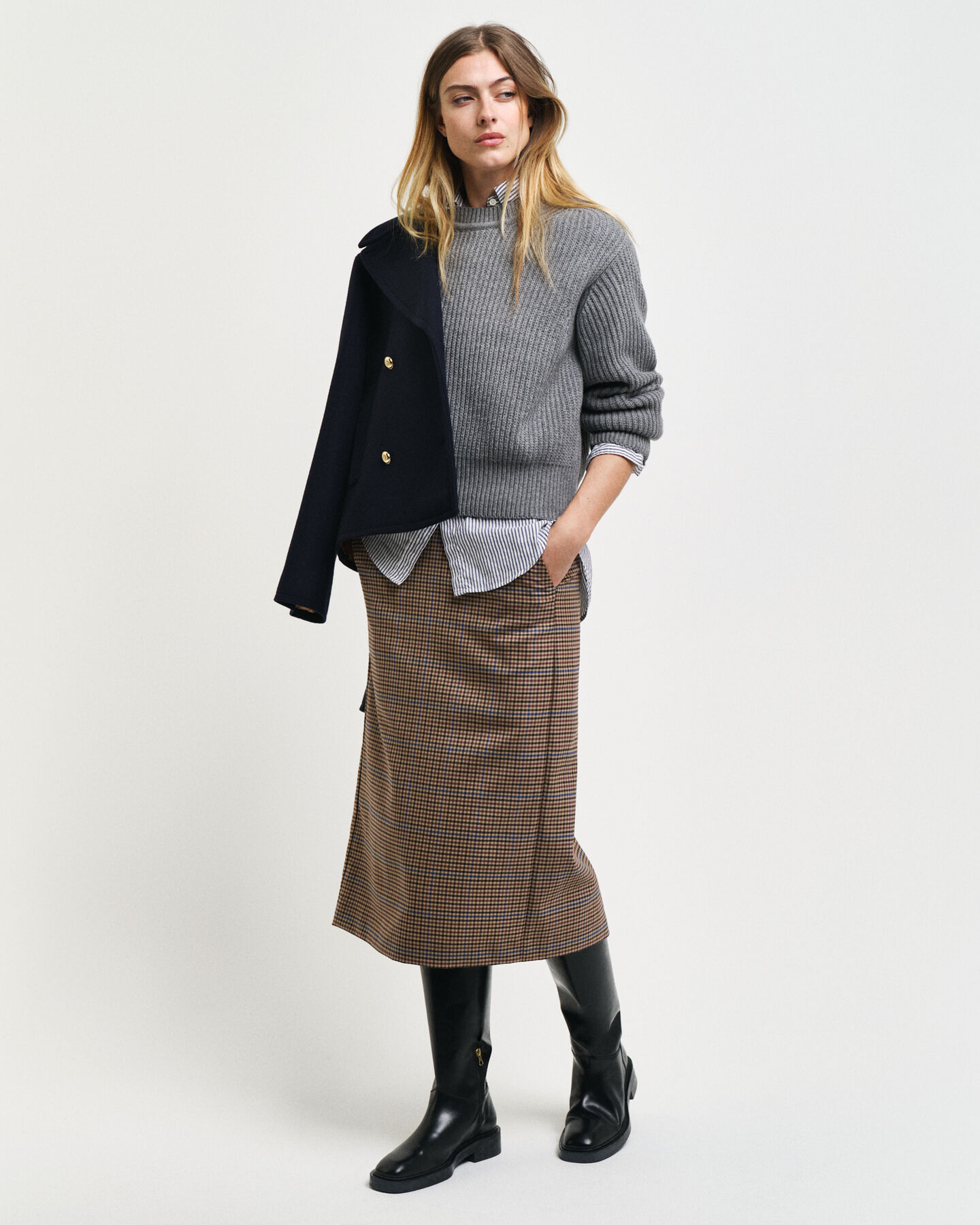 Karierter Bleistiftrock