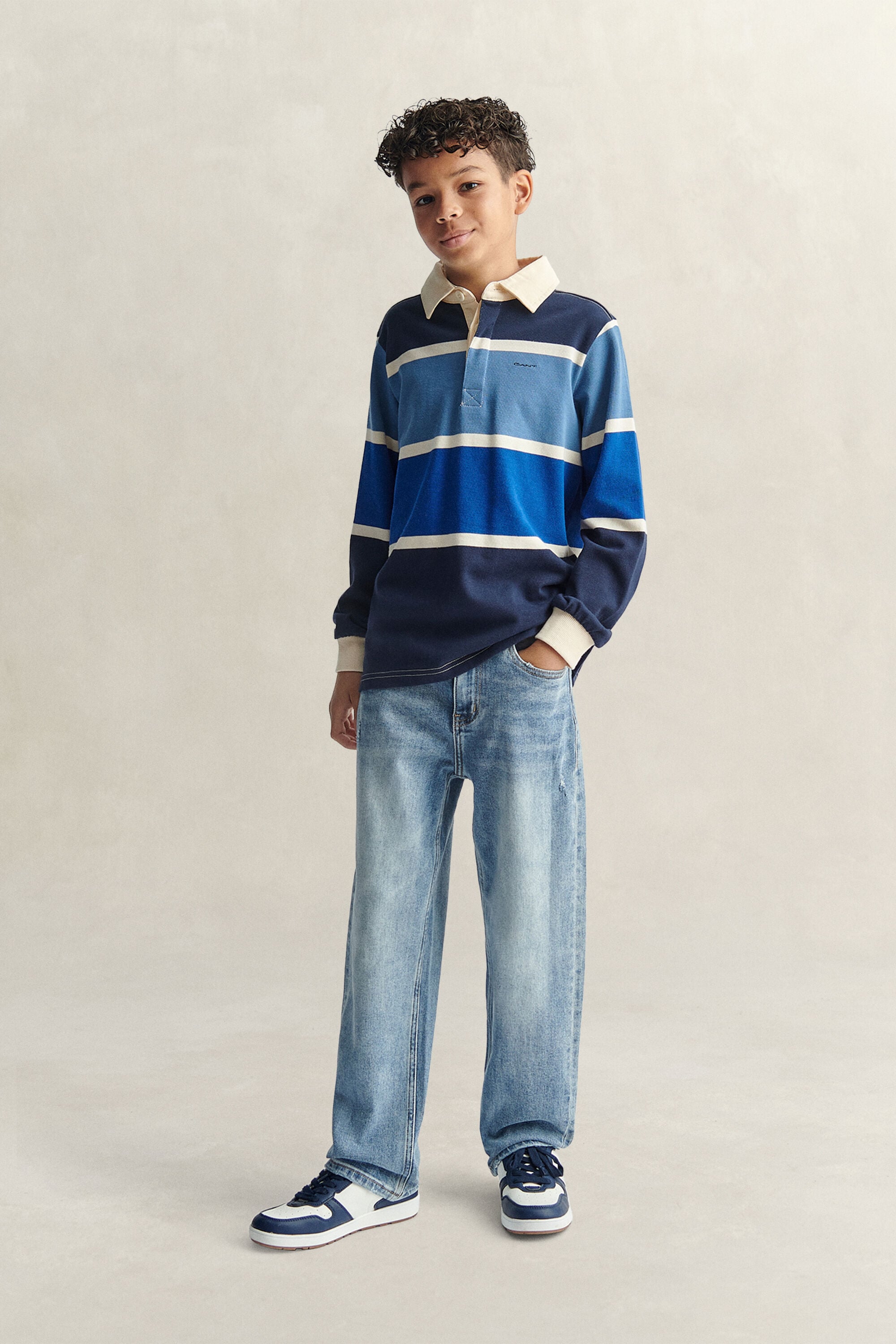 Teen Boys Graphic Rugger mit Streifen