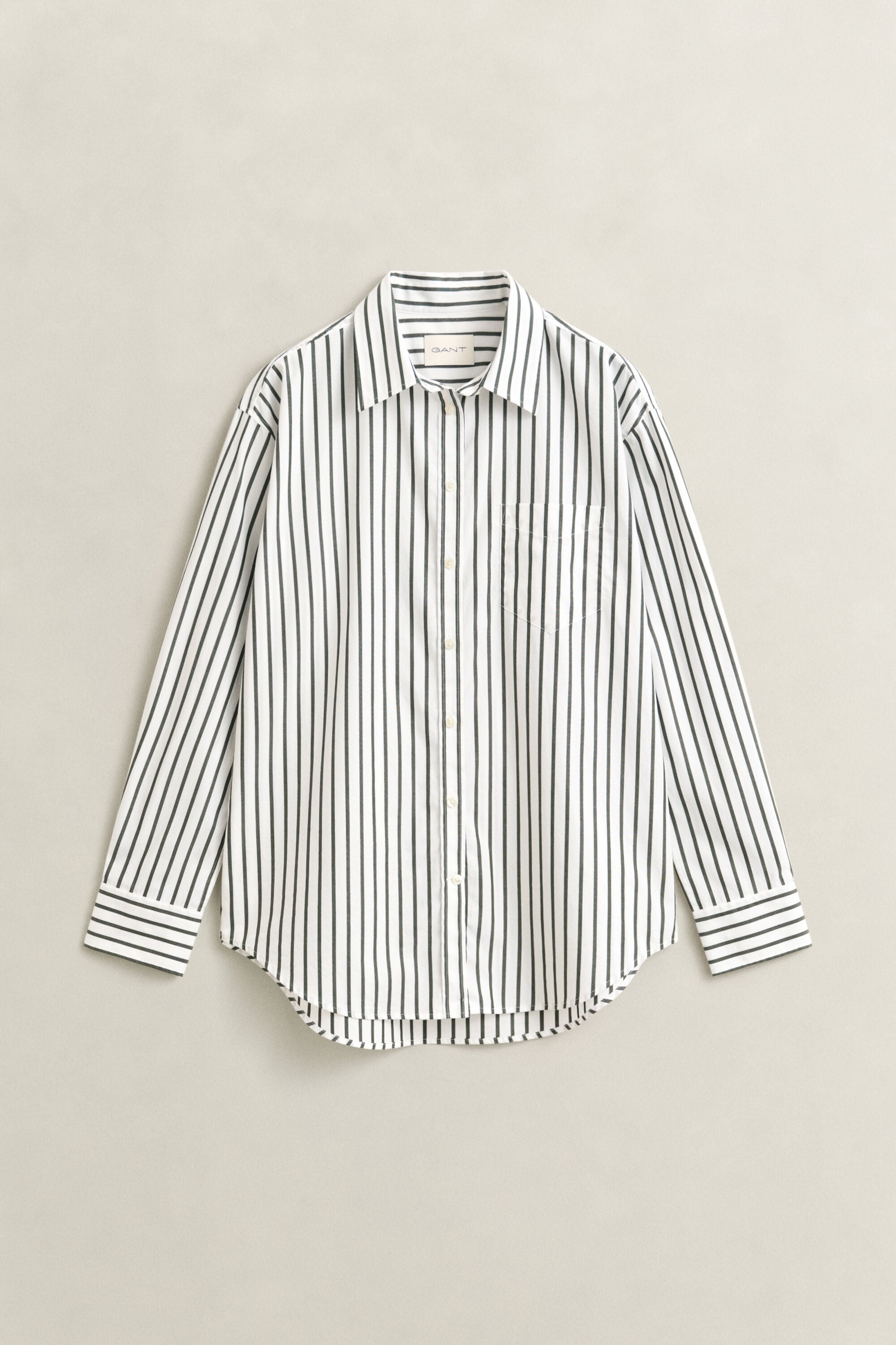 Chemise classique coupe décontractée en popeline à rayures