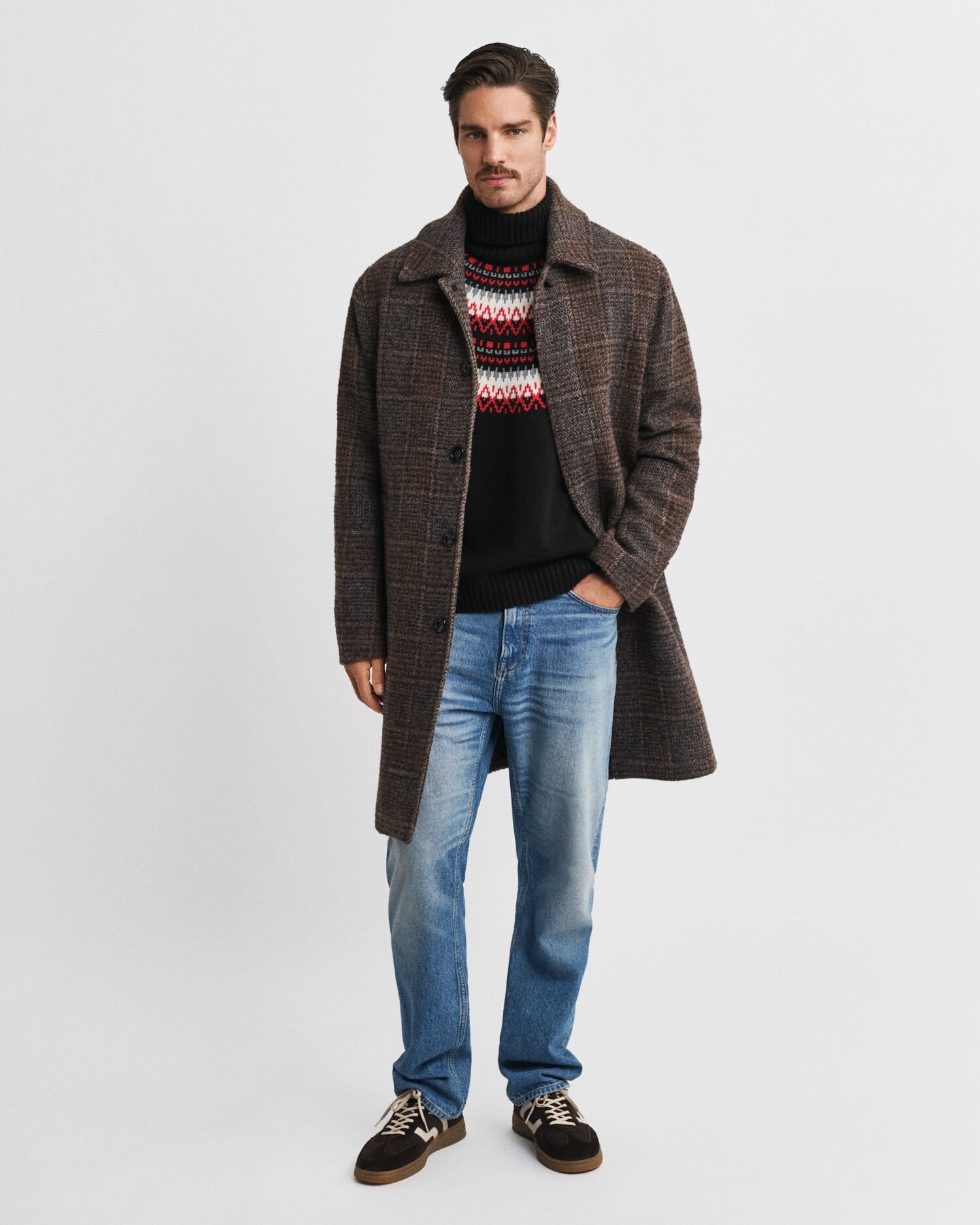 Pull col roulé à motif Fair Isle