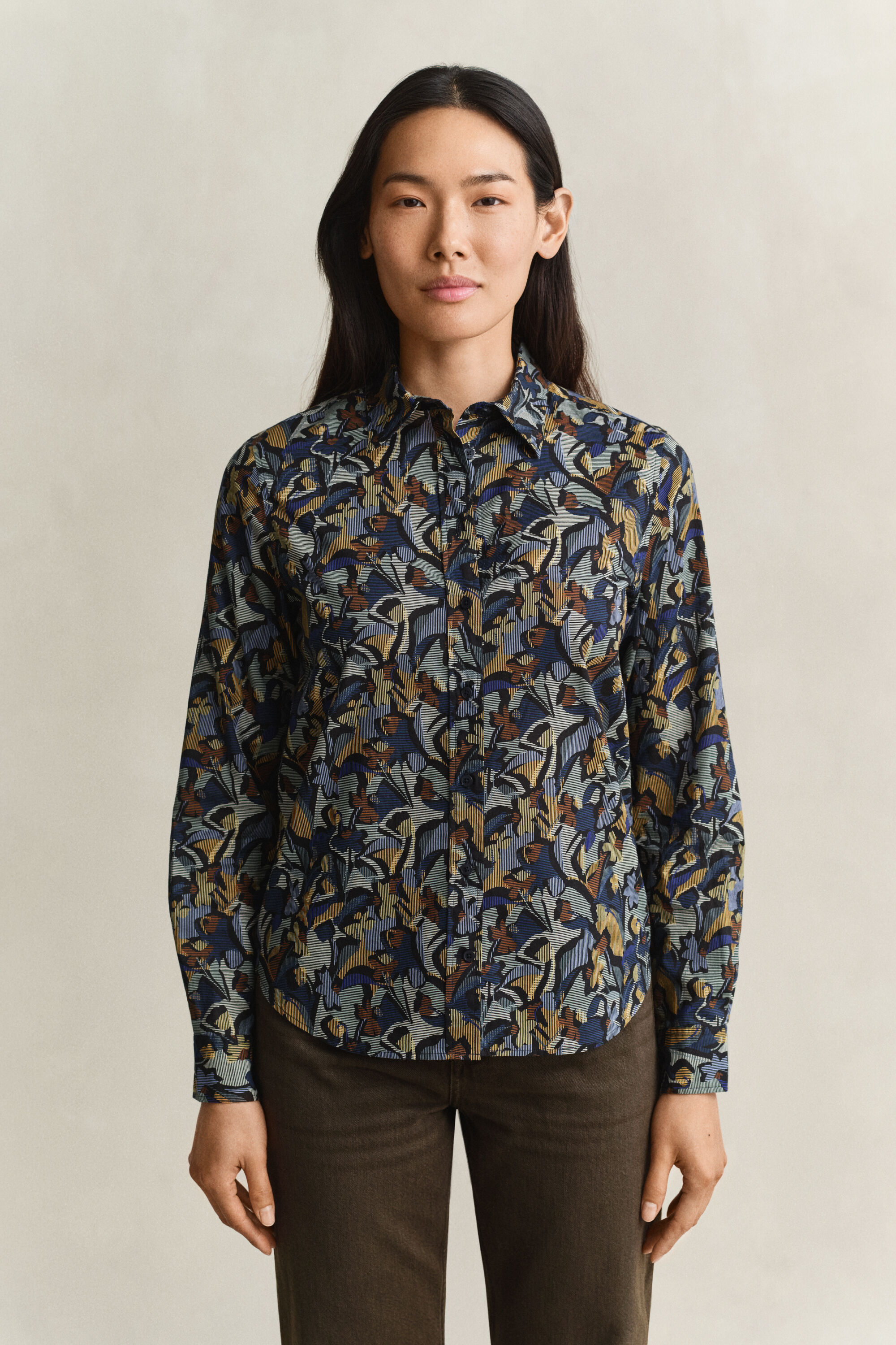 Camicia in voile di cotone con stampa